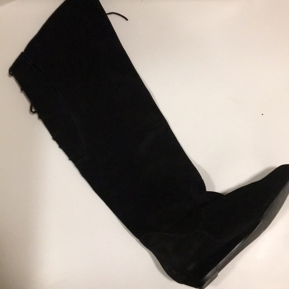 LUXE Suede Boot w Tie Up in Back